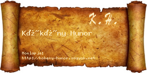 Kökény Hunor névjegykártya